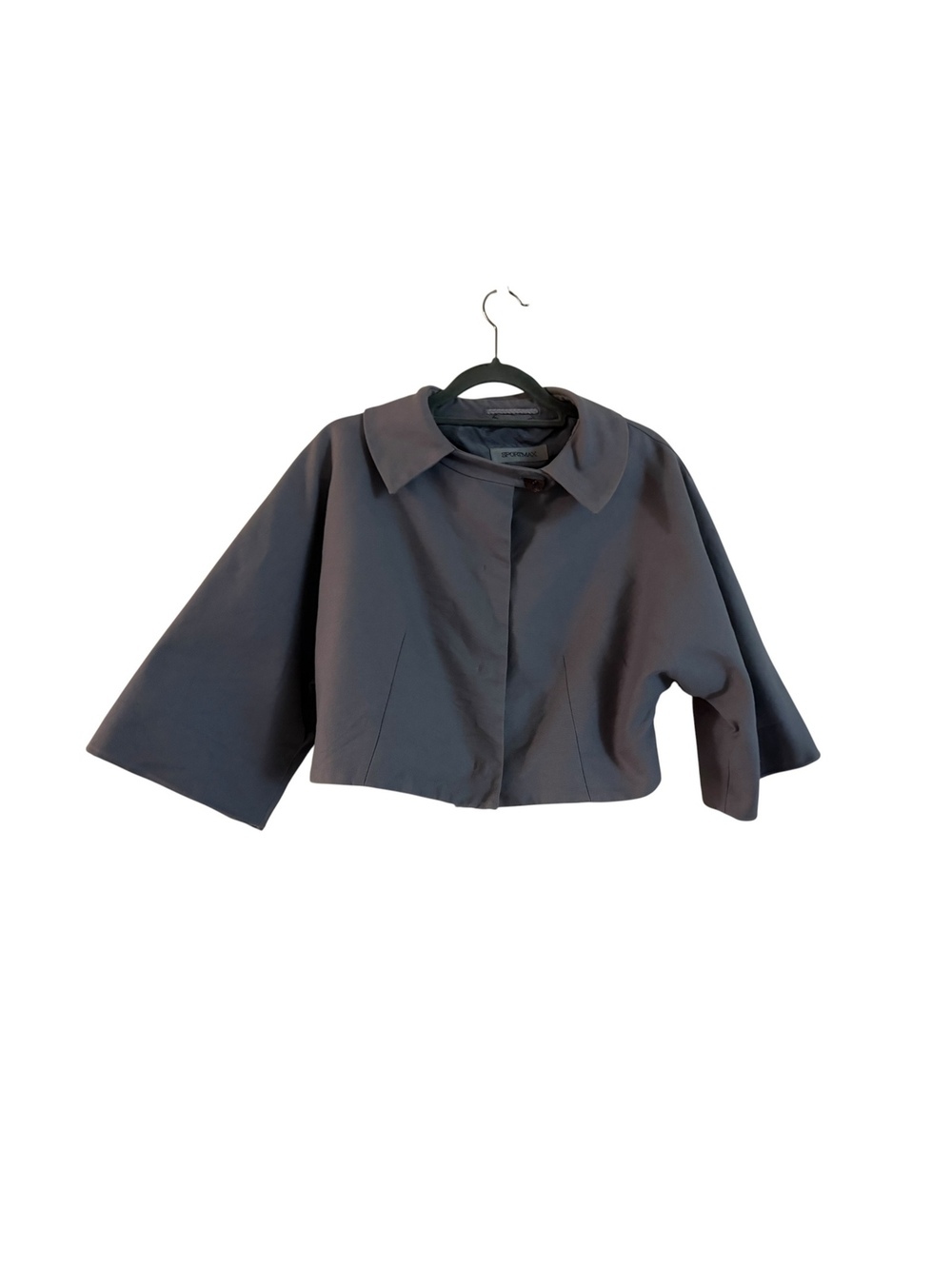 Sportmax Gray Cropped blazer US 10 3/4 Bell Sleeve Luxury
